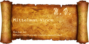 Mittelman Vince névjegykártya
